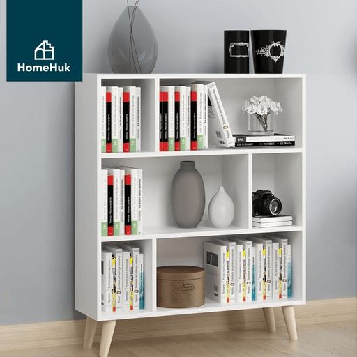 ชั้นวางหนังสือไม้ 6 ช่อง รุ่น Bookshelf 6 Grids - HomeHuk